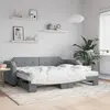 Image de vidaXL Lit de jour avec gigogne sans matelas gris clair 90x200 cm