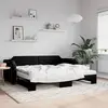 Image de vidaXL Lit de jour avec lit gigogne et matelas noir 80x200 cm tissu
