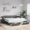 Image de vidaXL Lit de jour avec gigogne et tiroirs sans matelas 80x200 cm