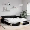 Image de vidaXL Lit de jour avec gigogne et tiroirs sans matelas noir 90x200 cm