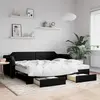 Image de vidaXL Lit de jour avec gigogne et tiroirs sans matelas noir 100x200cm