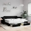 Image de vidaXL Lit de jour avec gigogne et tiroirs noir 80x200 cm tissu