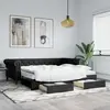 Image de vidaXL Lit de jour avec gigogne et tiroirs noir 90x200 cm similicuir