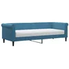 Image de vidaXL Lit de jour avec matelas bleu 80x200 cm velours