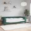 Image de vidaXL Lit de jour avec matelas vert foncé 90x200 cm velours