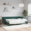 Image de vidaXL Lit de jour avec gigogne sans matelas vert foncé 80x200 cm