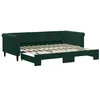 Image de vidaXL Lit de jour avec gigogne sans matelas vert foncé 90x200 cm