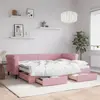 Image de vidaXL Lit de jour avec gigogne et tiroirs sans matelas rose 80x200 cm