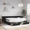Image de vidaXL Lit de jour avec gigogne et tiroirs noir 80x200 cm velours