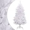 Image de vidaXL Sapin de Noël artificiel à charnières avec support blanc 150 cm