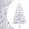 Image de vidaXL Sapin de Noël artificiel à charnières avec support blanc 240 cm