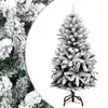 Image de vidaXL Sapin de Noël artificiel à charnières avec neige floquée 120 cm