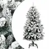 Image de vidaXL Sapin de Noël artificiel à charnières avec neige floquée 150 cm