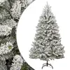 Image de vidaXL Sapin de Noël artificiel à charnières avec neige floquée 210 cm