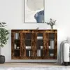 Image de vidaXL Armoires murales 2 pcs chêne fumé bois d'ingénierie