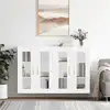 Image de vidaXL Armoires murales 2 pcs blanc bois d'ingénierie