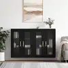 Image de vidaXL Armoires murales 2 pcs noir bois d'ingénierie