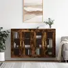 Image de vidaXL Armoires murales 2 pcs chêne fumé bois d'ingénierie