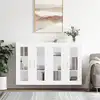 Image de vidaXL Armoires murales 2 pcs blanc bois d'ingénierie
