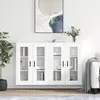 Image de vidaXL Armoires murales 2 pcs blanc bois d'ingénierie