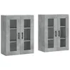 Image de vidaXL Armoires murales 2 pcs gris béton bois d'ingénierie, armoire, armoire suspendue, armoire latérale, armoire de rangement