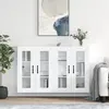 Image de vidaXL Armoires murales 2 pcs blanc bois d'ingénierie