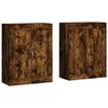 Image de vidaXL Armoires murales 2 pcs chêne fumé bois d'ingénierie, armoire, armoire suspendue, armoire latérale, armoire de rangement