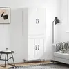 Image de vidaXL Buffet haut Blanc 69,5x34x180 cm Bois d'ingénierie