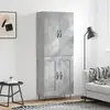 Image de vidaXL Buffet haut Gris béton 69,5x34x180 cm Bois d'ingénierie