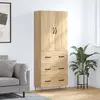 Image de vidaXL Buffet haut Chêne sonoma 69,5x34x180 cm Bois d'ingénierie