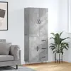 Image de vidaXL Buffet haut Gris béton 69,5x34x180 cm Bois d'ingénierie