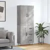 Image de vidaXL Buffet haut Gris béton 69,5x34x180 cm Bois d'ingénierie