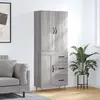 Image de vidaXL Buffet haut Sonoma gris 69,5x34x180 cm Bois d'ingénierie