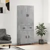 Image de vidaXL Buffet haut Gris béton 69,5x34x180 cm Bois d'ingénierie