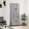 Image de vidaXL Buffet haut Sonoma gris 69,5x34x180 cm Bois d'ingénierie