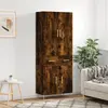 Image de vidaXL Buffet haut Chêne fumé 69,5x34x180 cm Bois d'ingénierie