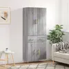 Image de vidaXL Buffet haut Sonoma gris 69,5x34x180 cm Bois d'ingénierie