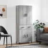 Image de vidaXL Buffet haut Sonoma gris 69,5x34x180 cm Bois d'ingénierie