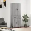 Image de vidaXL Buffet haut Sonoma gris 69,5x34x180 cm Bois d'ingénierie