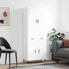 Image de vidaXL Buffet haut Blanc 69,5x34x180 cm Bois d'ingénierie