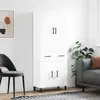 Image de vidaXL Buffet haut Blanc 69,5x34x180 cm Bois d'ingénierie