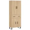 Image de vidaXL Buffet haut Chêne sonoma 69,5x34x180 cm Bois d'ingénierie