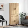 Image de vidaXL Buffet haut Chêne sonoma 69,5x34x180 cm Bois d'ingénierie