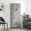 Image de vidaXL Buffet haut Gris béton 69,5x34x180 cm Bois d'ingénierie