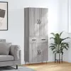 Image de vidaXL Buffet haut Sonoma gris 69,5x34x180 cm Bois d'ingénierie