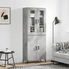 Image de vidaXL Buffet haut Gris béton 69,5x34x180 cm Bois d'ingénierie