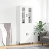 Image de vidaXL Buffet haut Blanc 69,5x34x180 cm Bois d'ingénierie