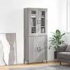 Image de vidaXL Buffet haut Sonoma gris 69,5x34x180 cm Bois d'ingénierie
