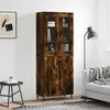 Image de vidaXL Buffet haut Chêne fumé 69,5x34x180 cm Bois d'ingénierie