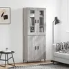 Image de vidaXL Buffet haut Sonoma gris 69,5x34x180 cm Bois d'ingénierie